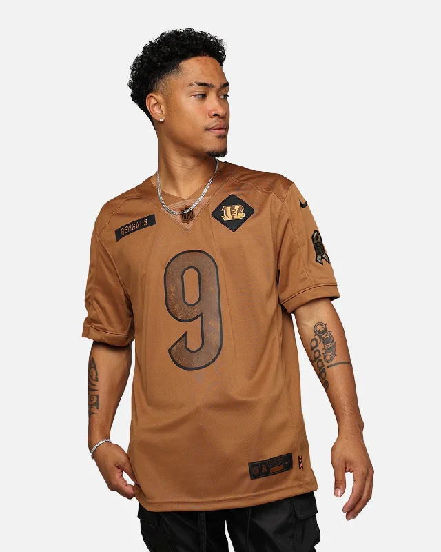 Nike Cincinnati Bengals Joseph Burrow #9 'Salute To Service' Jersey Ale Brown