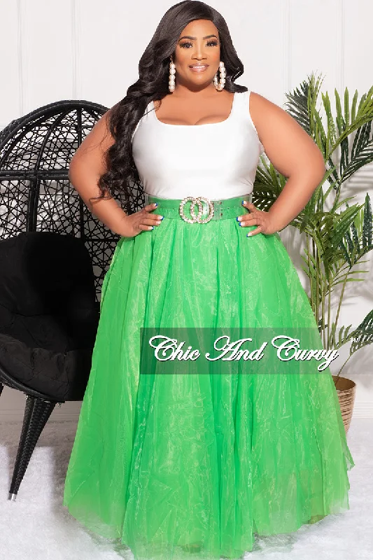 Final Sale Plus Size Maxi Tulle Tutu Skirt in Green (SKIRT ONLY)