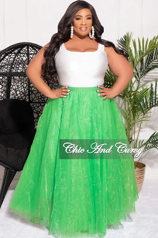 Final Sale Plus Size Maxi Tulle Tutu Skirt in Green (SKIRT ONLY)