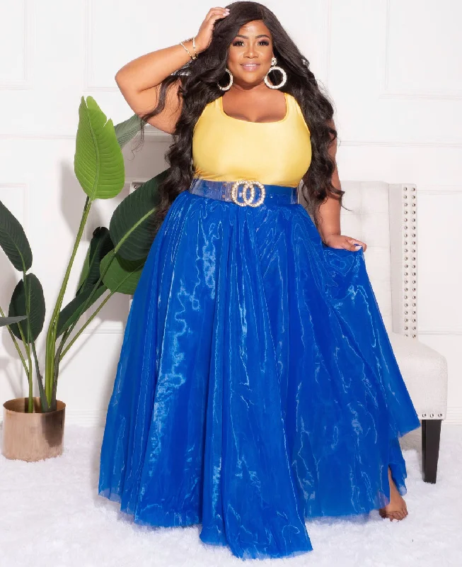 Final Sale Plus Size Maxi Tulle Tutu Skirt in Royal Blue (SKIRT ONLY)