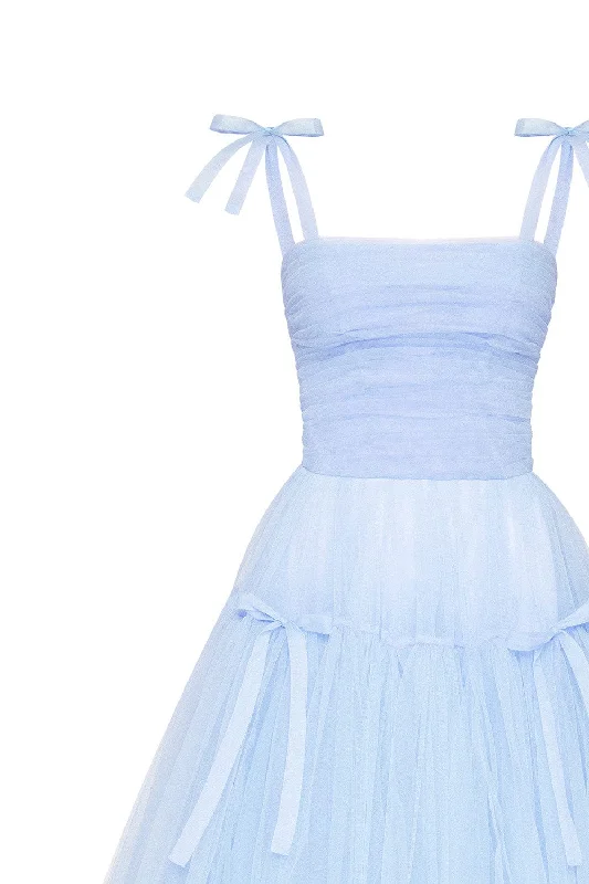 Light Blue tie-straps tulle dress