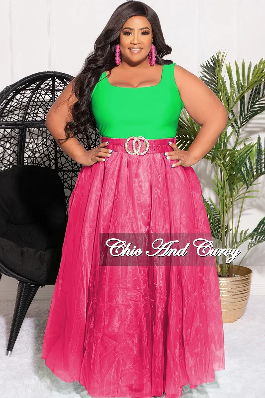 Final Sale Plus Size Maxi Tulle Tutu Skirt in Fuchsia (SKIRT ONLY)