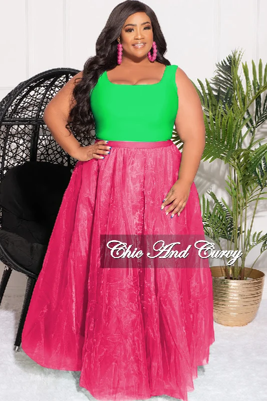 Final Sale Plus Size Maxi Tulle Tutu Skirt in Fuchsia (SKIRT ONLY)