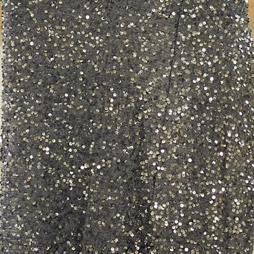 Grey V-neck Mesh Trumpet Sleeves Sequin Dress