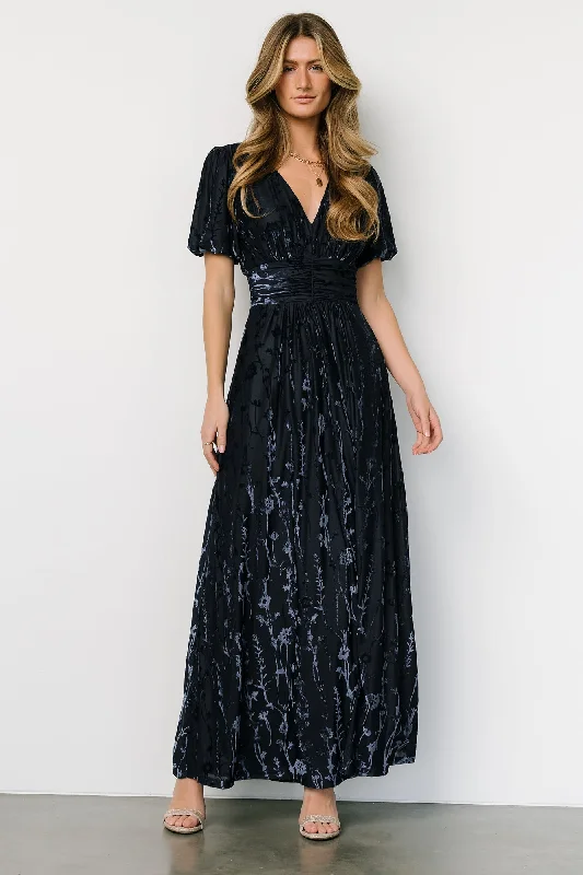 Leslie Velvet Maxi Dress | Deep Blue