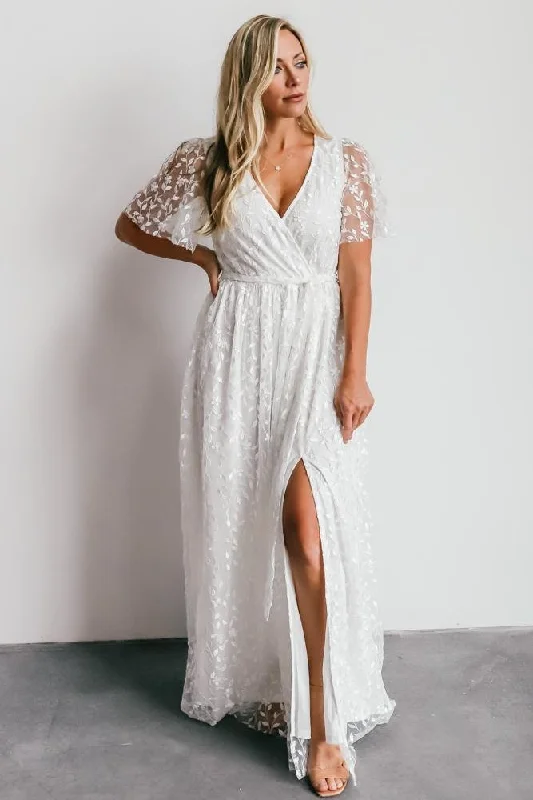 Marseille Embossed Maxi Dress | White