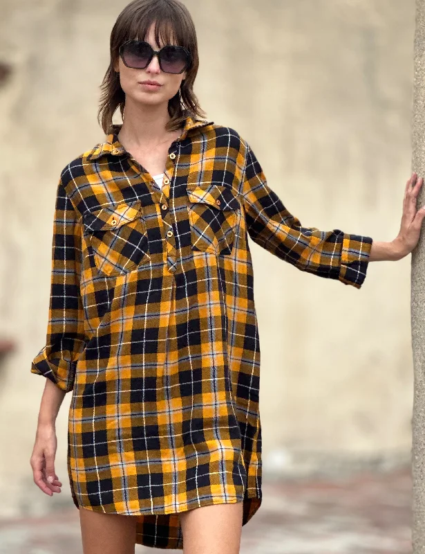 Urban Plaid Shirtdress