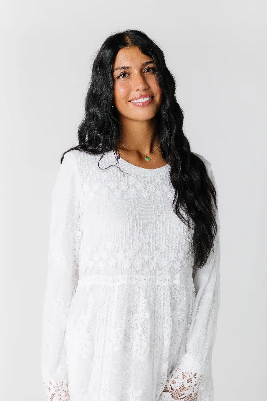 Pocket White Lace Dress