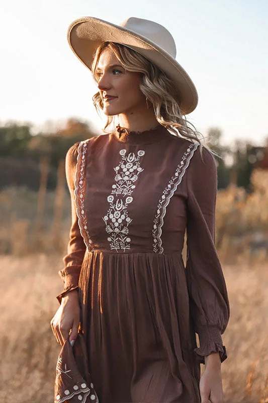 Taupe Folklore Dress