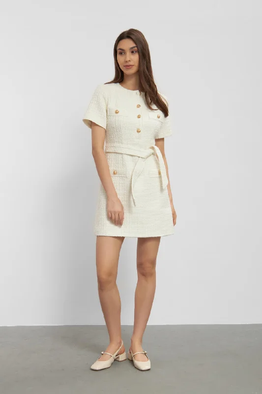 Taylor Boucle Dress - Off-White