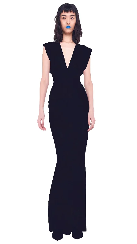 V NECK RECTANGLE GOWN