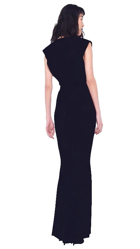 V NECK RECTANGLE GOWN