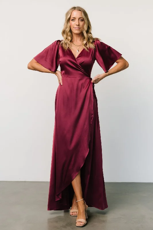 Vara Satin Maxi Wrap Dress | Mulberry