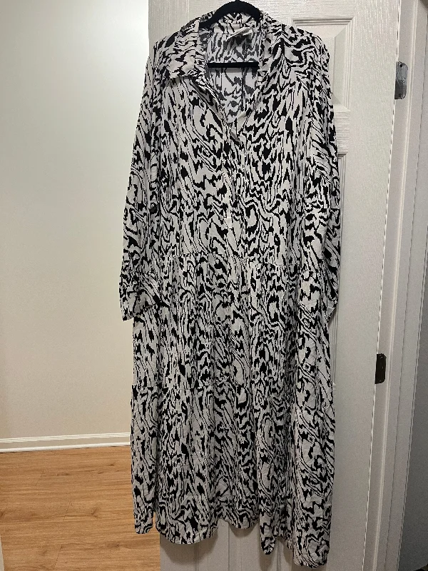 Black Dress Casual Midi H&m, Size Xxl