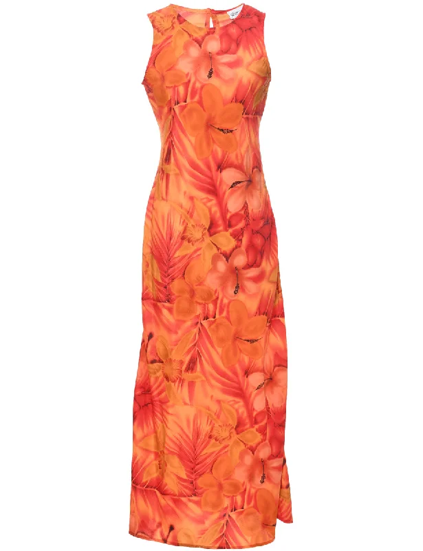 Floral Print Maxi Dress - M