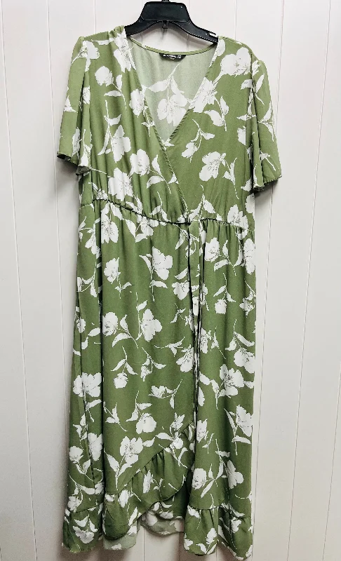 Green Dress Casual Maxi Clothes Mentor, Size 20