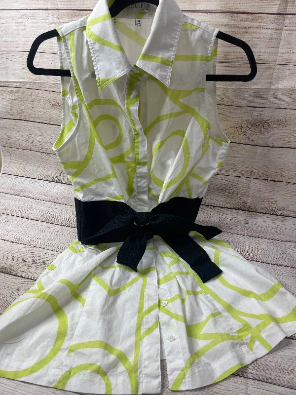 Green & White Dress Casual Short Cmc, Size M