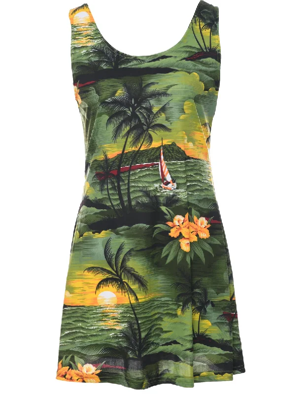 Hawaiian Print Dress - XS