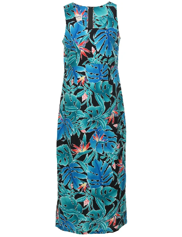 Leafy Print Dress - M