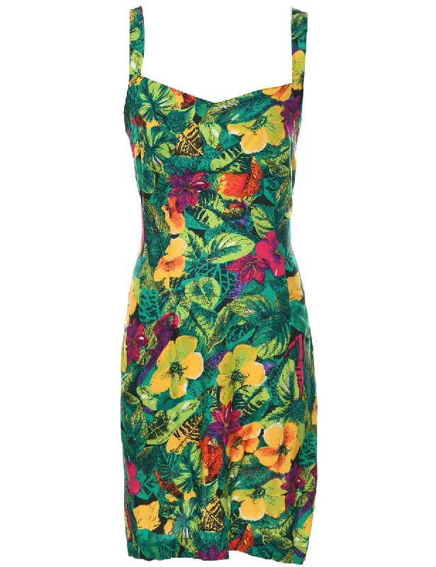 Leafy Print Dress - S