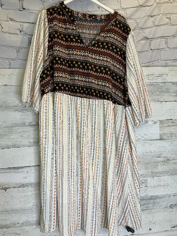 Multi-colored Dress Casual Midi Clothes Mentor, Size 4x