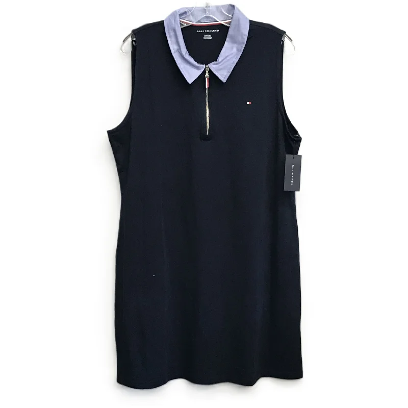 Navy Dress Casual Midi By Tommy Hilfiger, Size: Xl