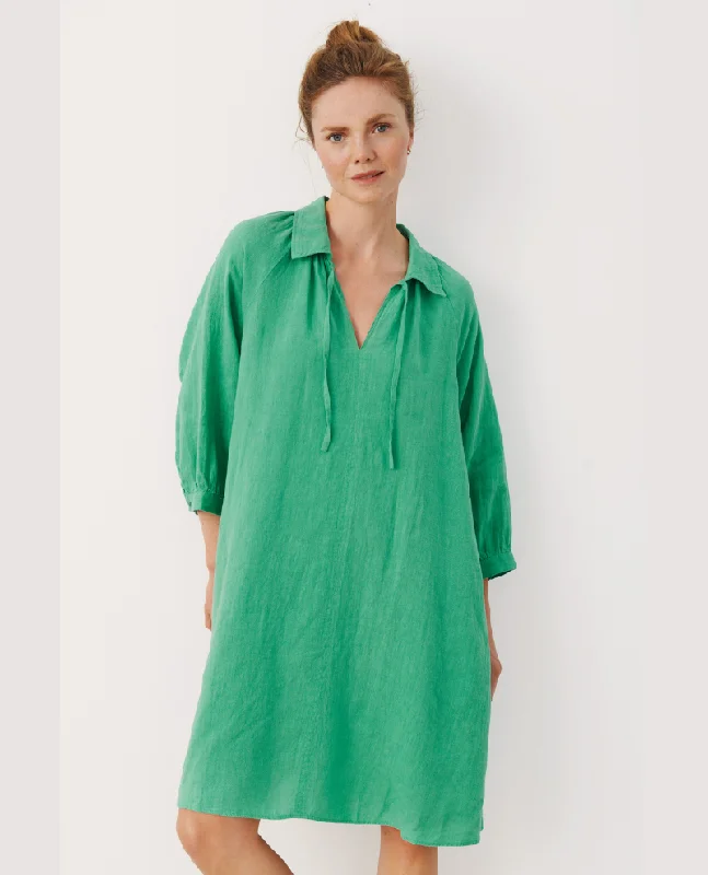 Part Two Erona Green Linen Dress