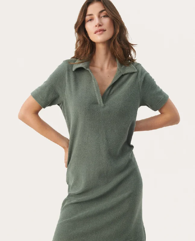 Part Two Giavanna Agave Green Towelling Dress