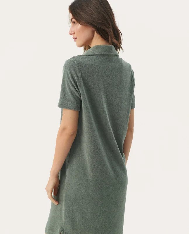 Part Two Giavanna Agave Green Towelling Dress