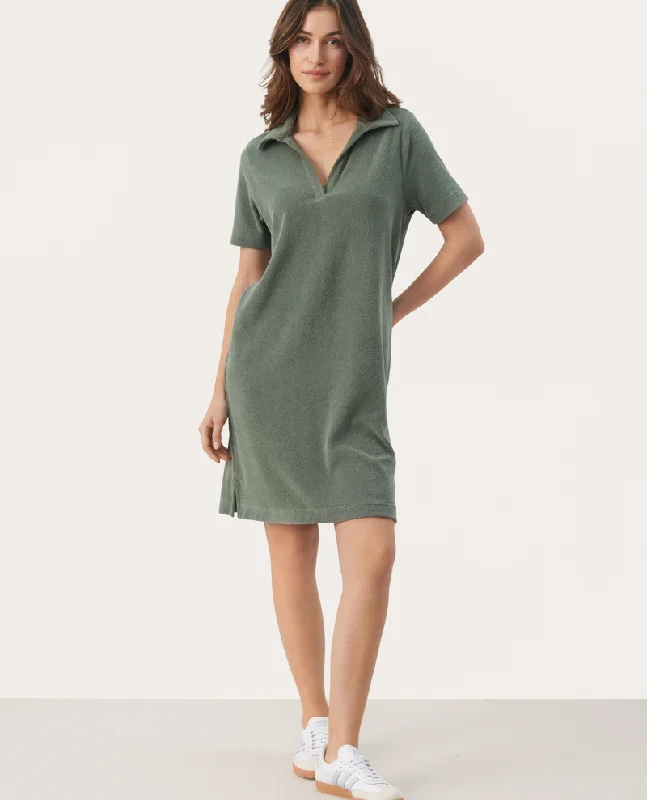 Part Two Giavanna Agave Green Towelling Dress