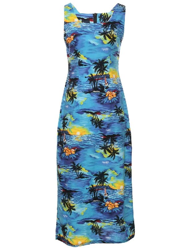 Tropical Print Dress - M