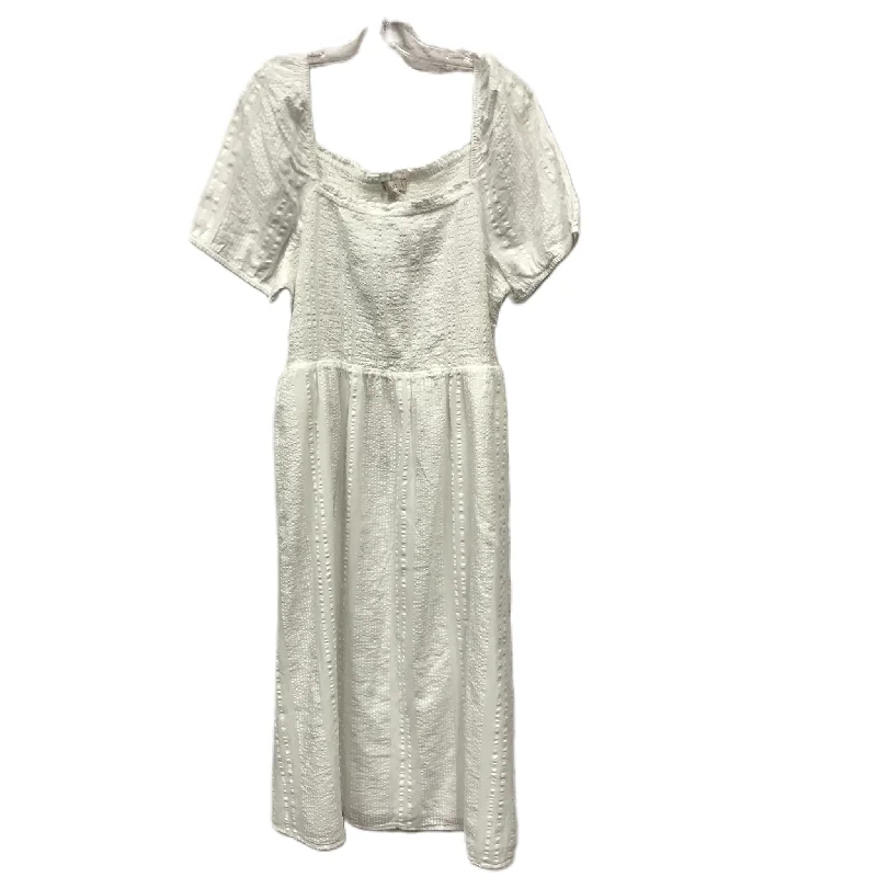 White Dress Casual Maxi By Loft, Size: Xl