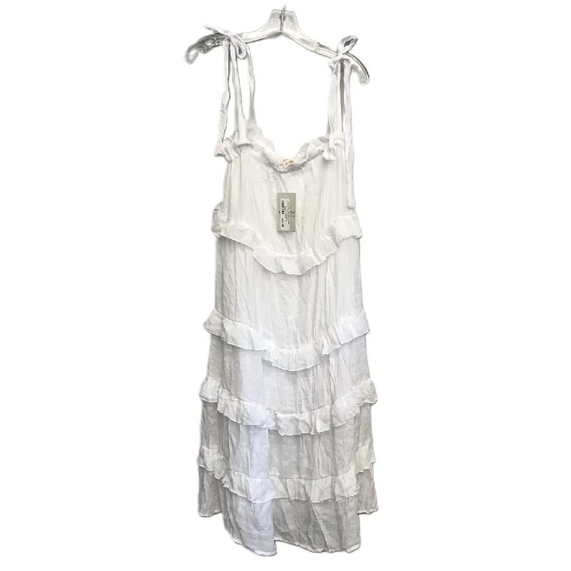 White Dress Casual Midi By Ee Some, Size: M