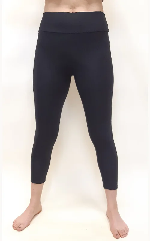 Bamboo Capri Leggings Tights - Black/Moroccan