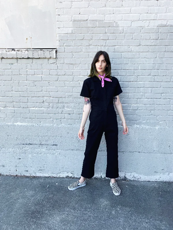 Twill Black Coveralls