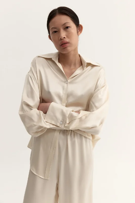 DOMINIQUE SILK SHIRT-CREAM