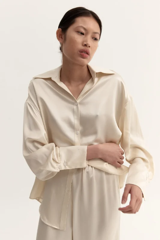 DOMINIQUE SILK SHIRT-CREAM