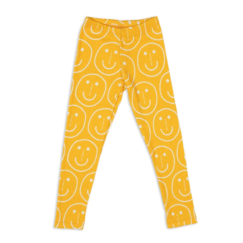 DON'T FORGET TO SMILE AUF ORANGE LEGGINGS GERIPPT