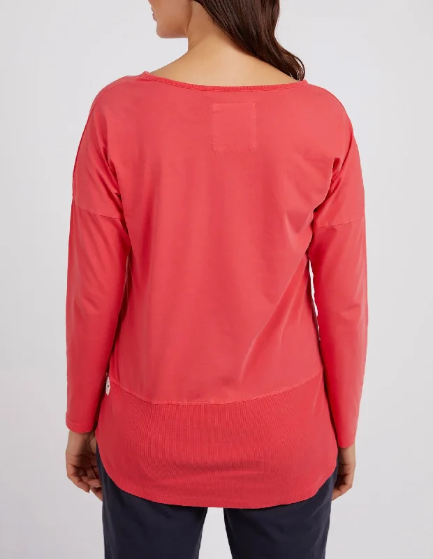 Elm Rib L/S Tee - Coral Spritz