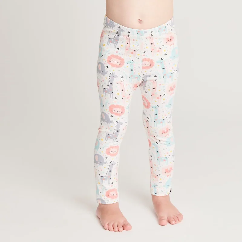 Organic leggings ""Mini Jungle Rose"" made from 95% organic cotton and 5% elastane