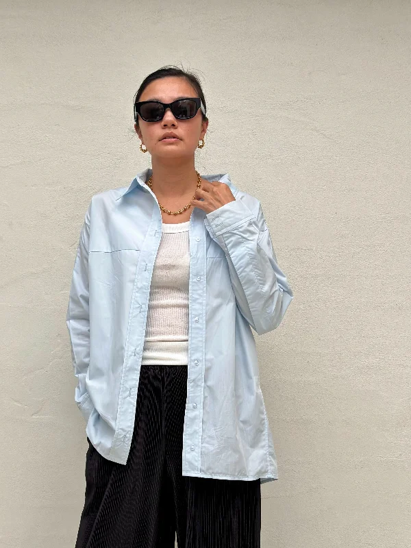 Kuistan Oversized Boyfriend Shirt -Pale Blue