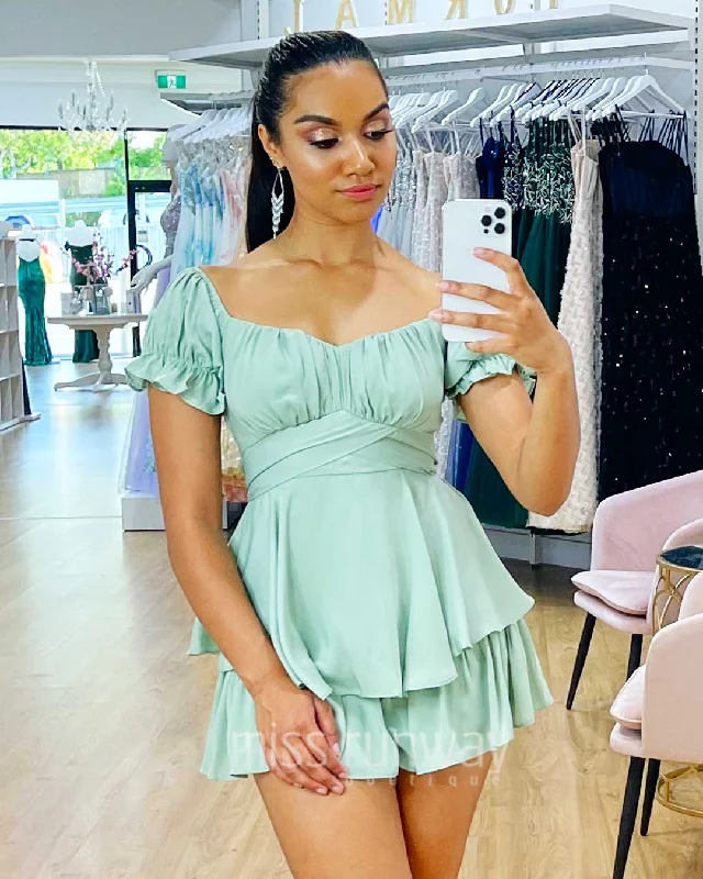 Masie Playsuit - Pistachio Green