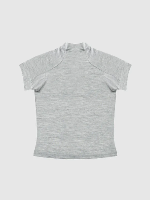 Merino Mock Neck Tee - Ultimate Grey