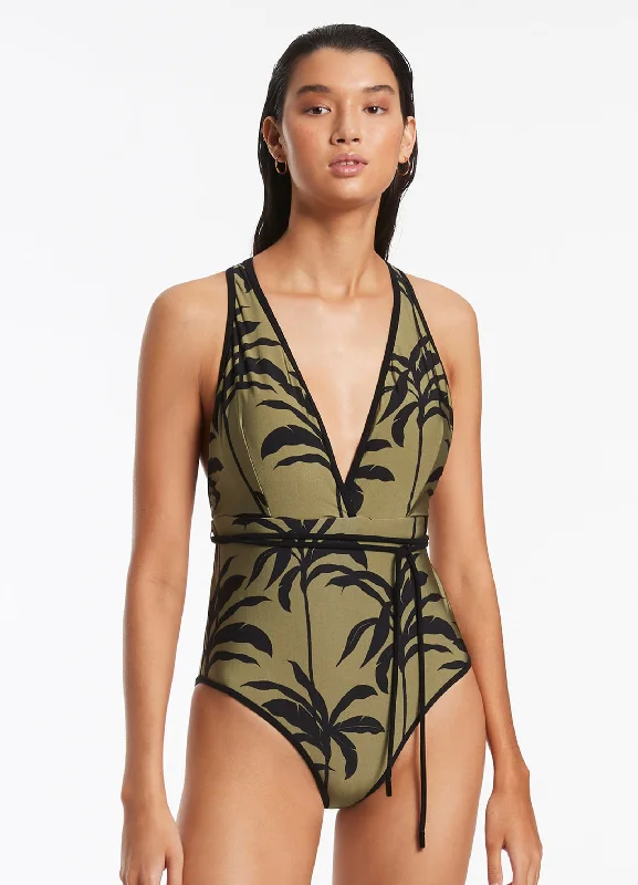 Palme Plunge One Piece - Olive