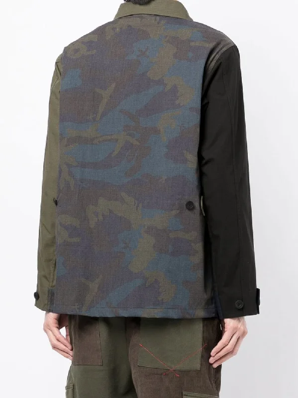 Panelled-Design Military Jacket