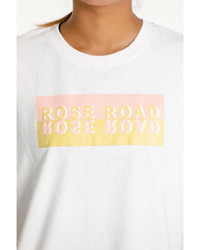 Rose Road Topher Tee - White with Mirror Print