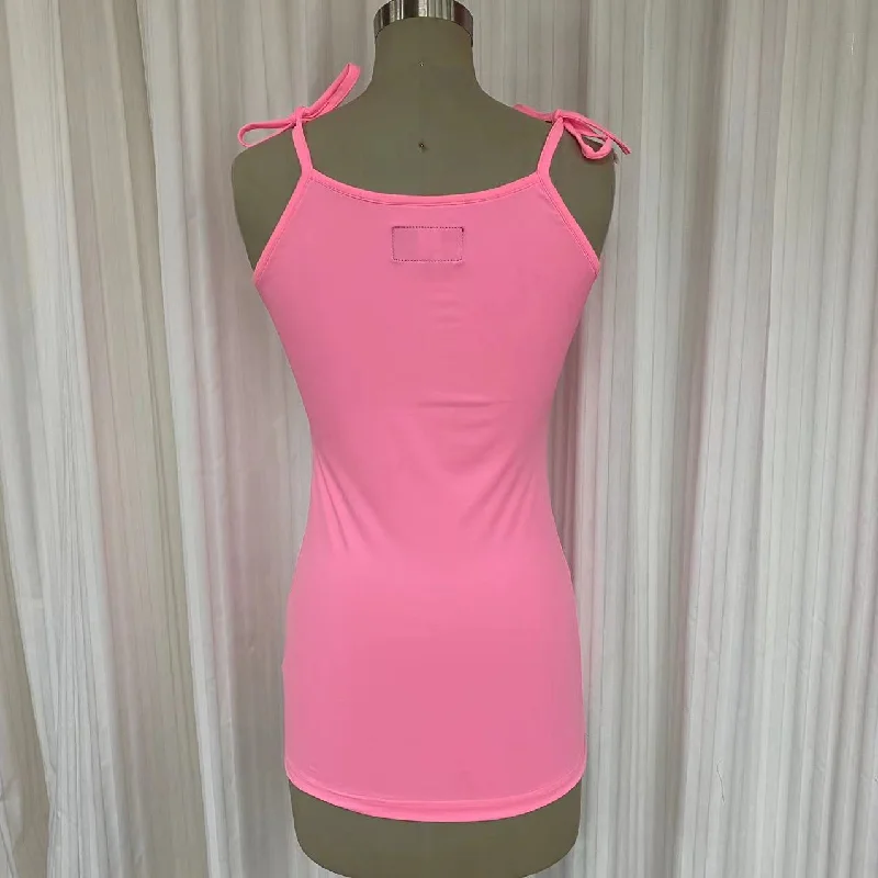 Swimsuit - T2201S Top with straps - Fluo pink