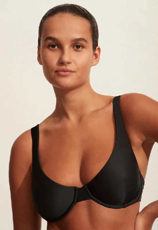 UNDERWIRE PLUNGE TOP - BLACK