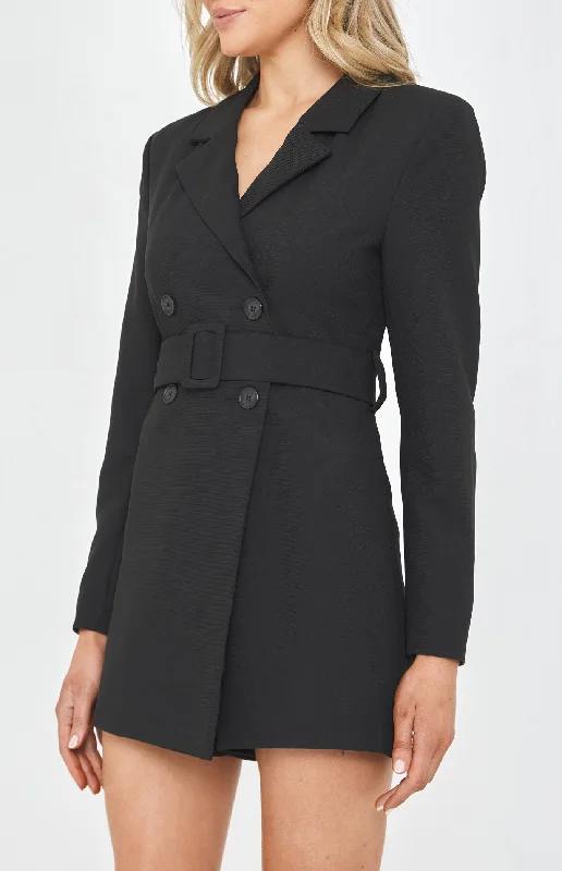 WATSON BLAZER PLAYSUIT - BLACK