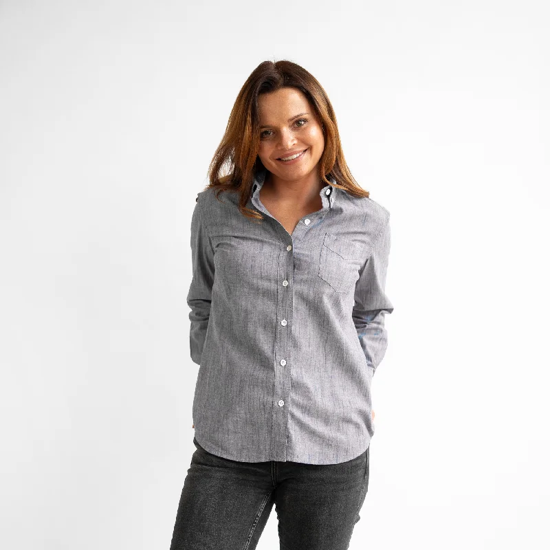 Women's Gray Stretch Service Chambray